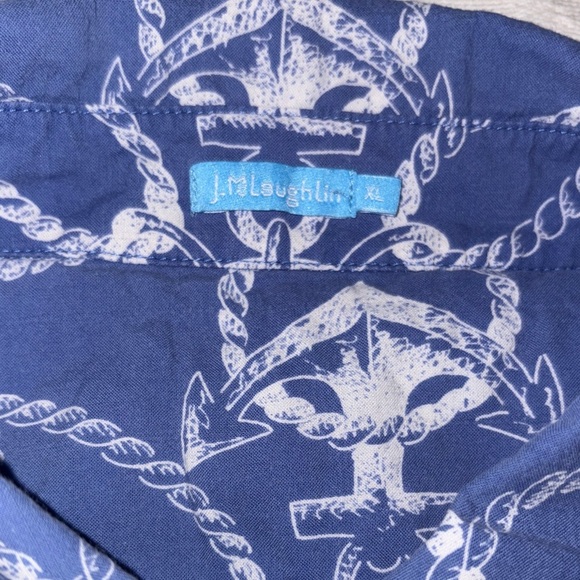 Gently Loved **Rare Print** Nautical Blue Button-Up Shirt by J. Mclaughlin - Picture 4 of 9